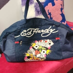 Vintage Ed Hardy Duffle With Strap